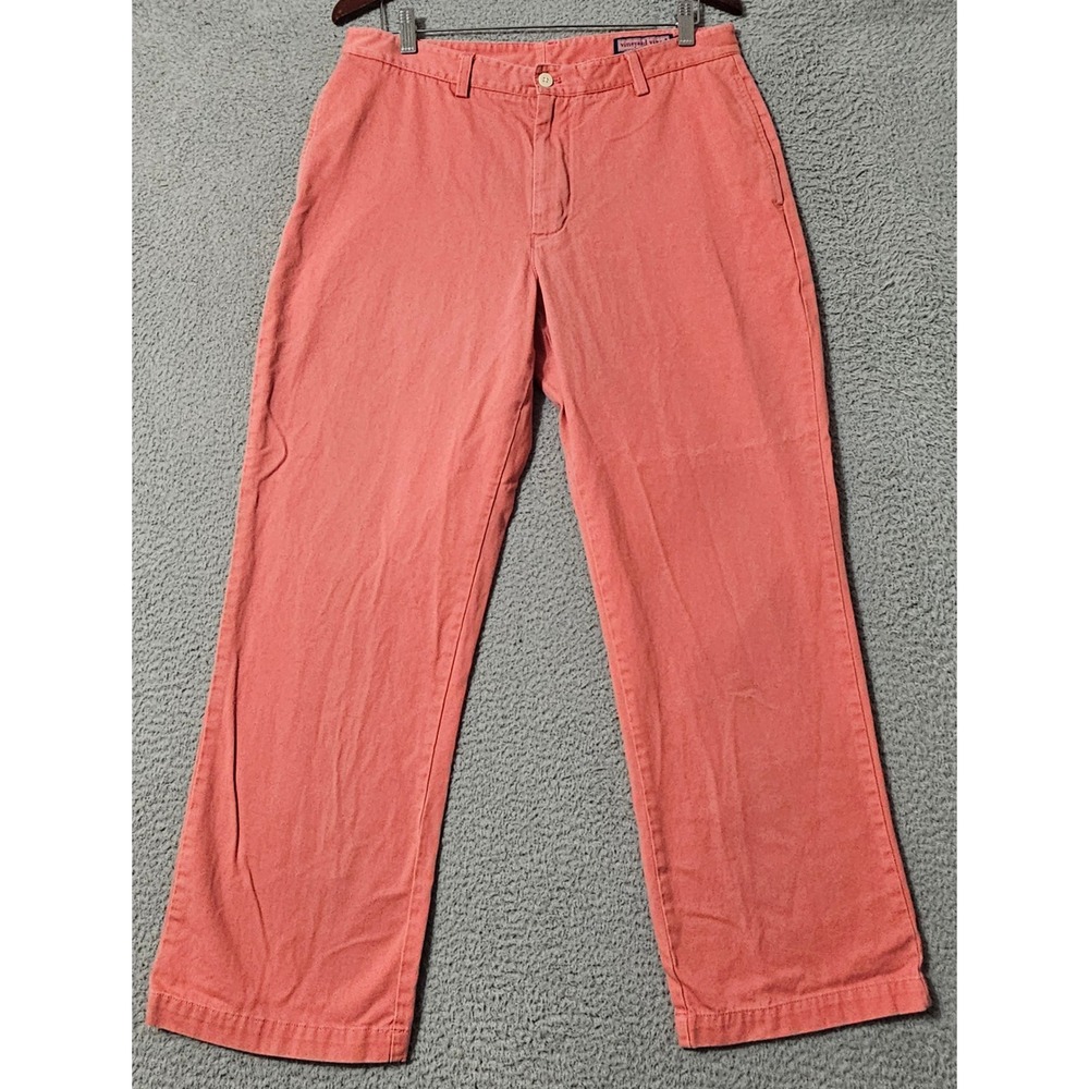Vineyard Vines Pant Men's Size 34 x 30 Club Chino Pink Straight Leg 100% Cotton